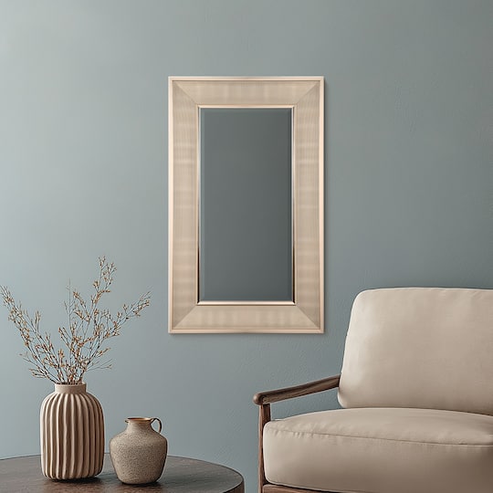 Head West Pave Brushed Nickel Stylish Bathroom & Wall Mirror